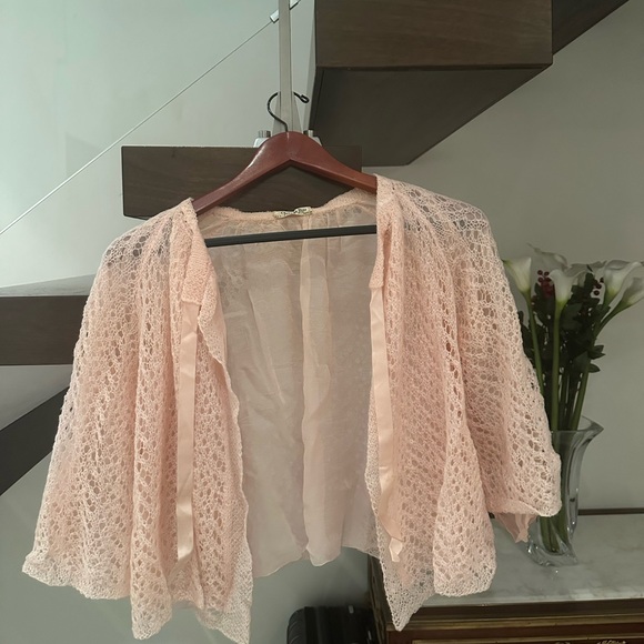 Christian Dior Elegant Pink Lace Women's Sweater